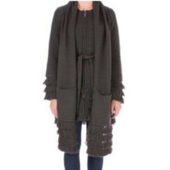 COPY - Laundry by Shelli Segal Long Full Zip Sweater Gray XS - Picture 1 of 4